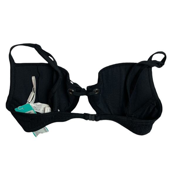 Seafolly Black Swimwear Push Up Rib Top Womens Size 12 NWT - Picture 2 of 5